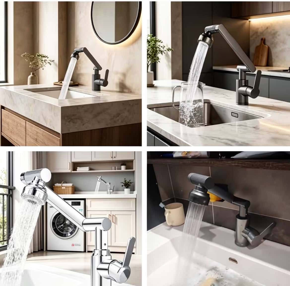 Kitchen faucet, Silver color - Tenderyard
