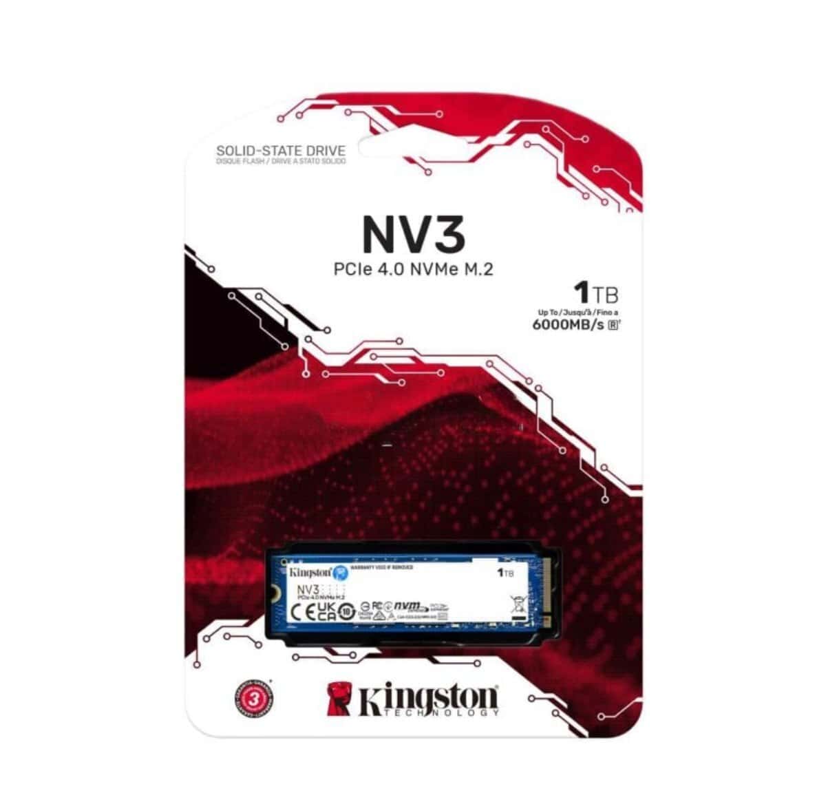 SSD Kingston NV2 1TB NVMe M.2 (SNV2S/1000G) - Tenderyard