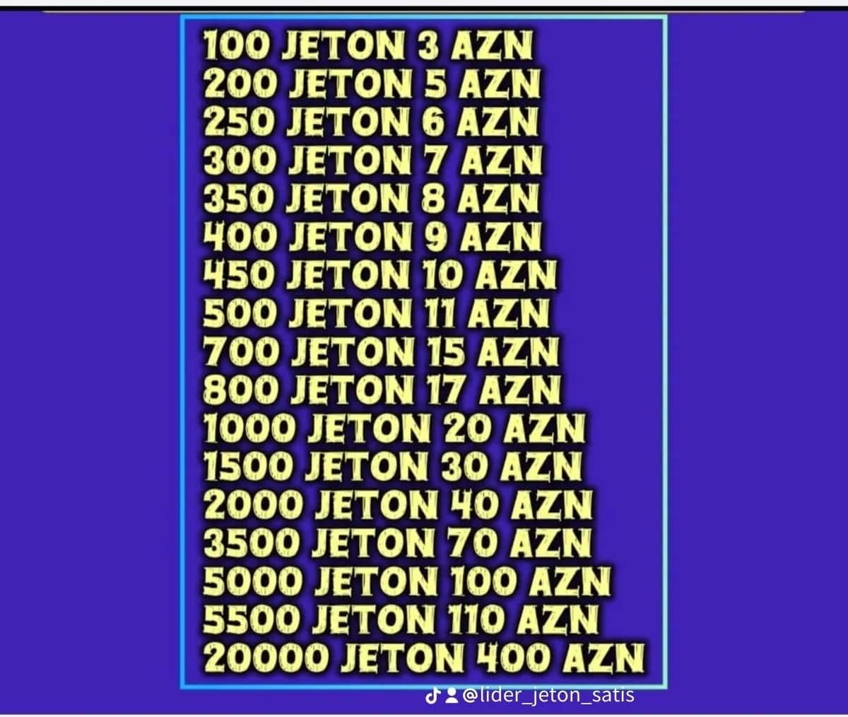Sərfəli qiymətlərlə jeton satişı. Lider jeton 0517963426 - Tenderyard