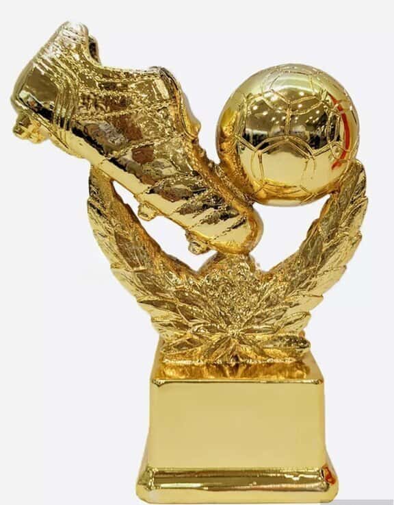Golden Boot Striking Ball Souvenir Trophy - Tenderyard