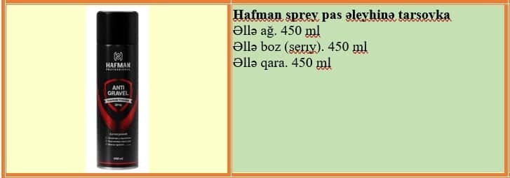 Hafman sprey pas əleyhinə tarsovka - Tenderyard