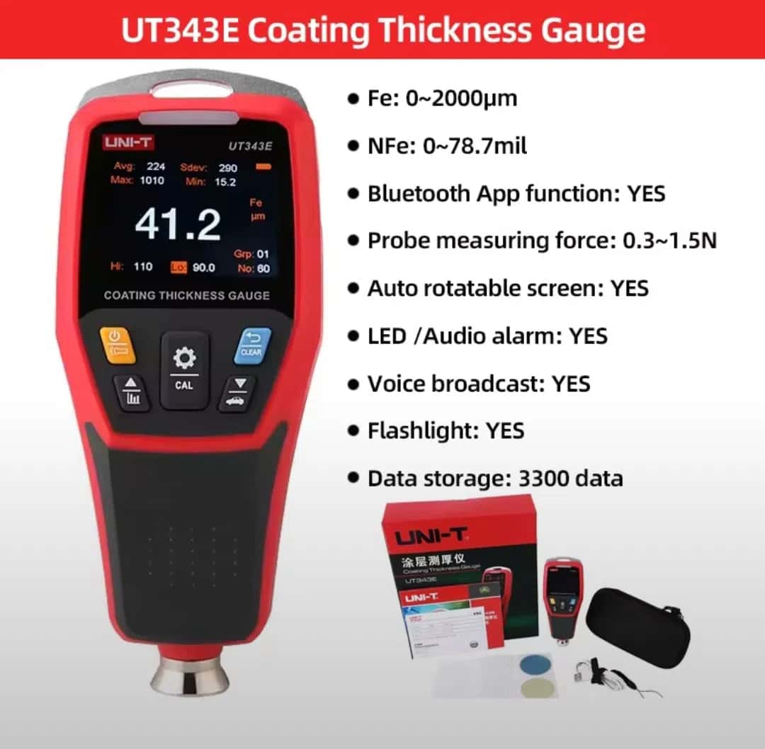 UNI-T UT343E Digital Coating Thickness Gauge - Tenderyard
