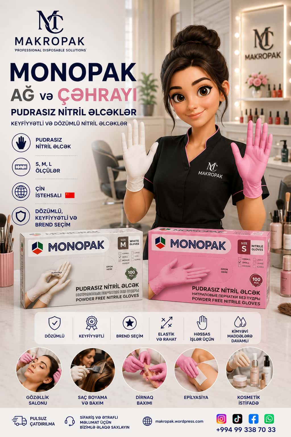 Monopak nitrile gloves powder-free - Tenderyard