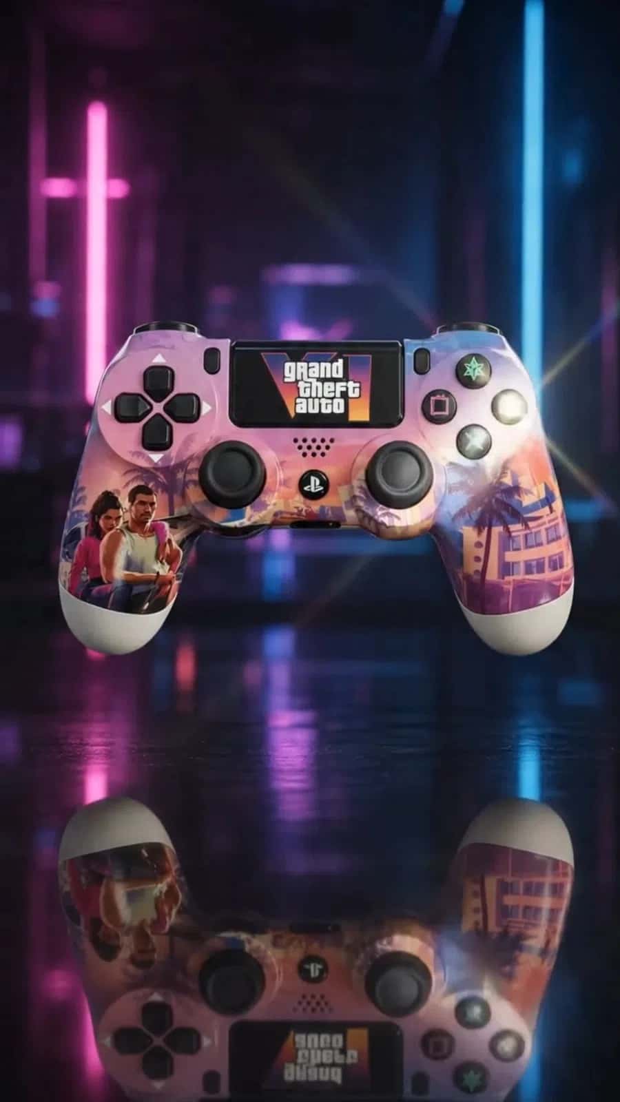 GTA 6 Dizaynlı DualShock 4 Simsiz Oyun Pultu - Tenderyard
