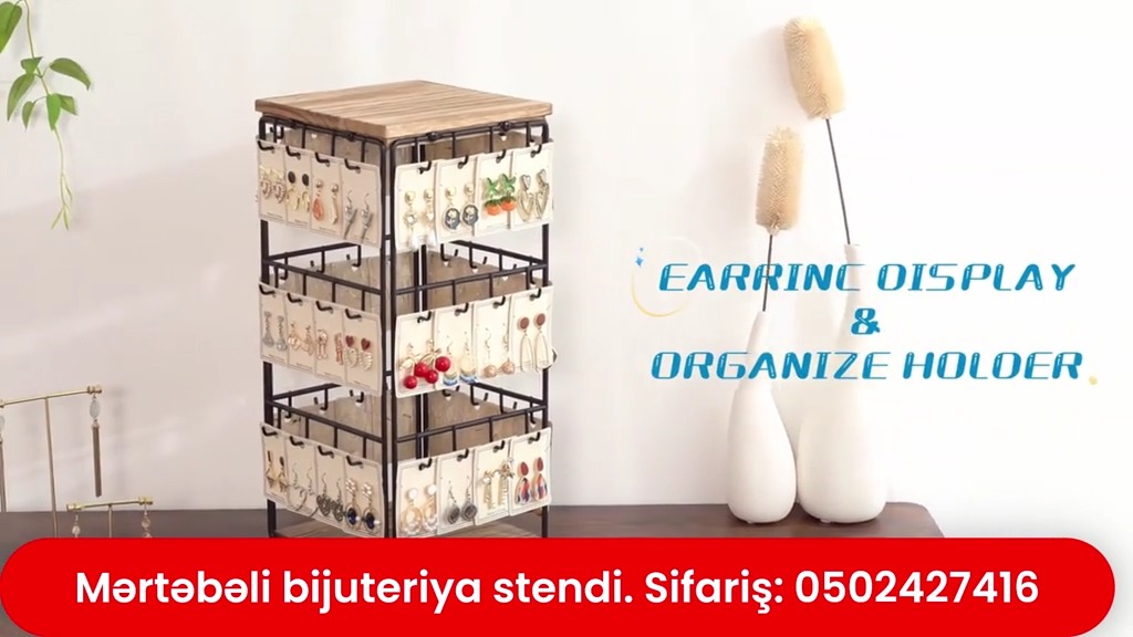 360 dərəcə fırlanan mərtəbəli bijuteriya stendi - Tenderyard