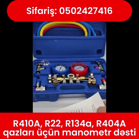 Pressure measuring tool for R410A / R22 / R134a / R404A gases - Tenderyard