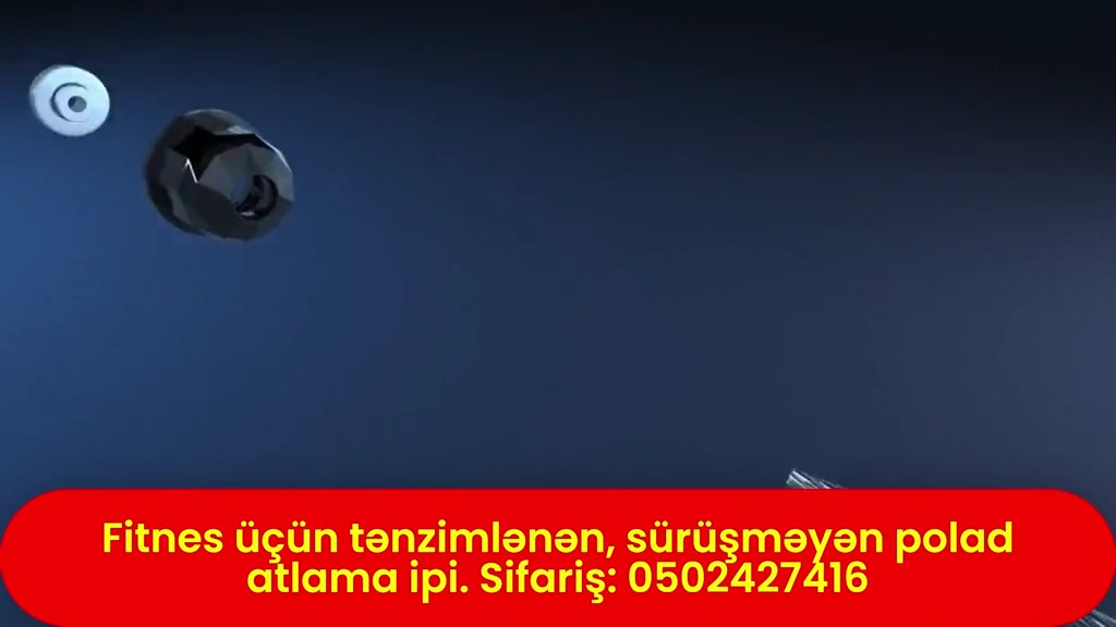 Fitnes üçün tənzimlənən, sürüşməyən polad atlama ipi - Tenderyard