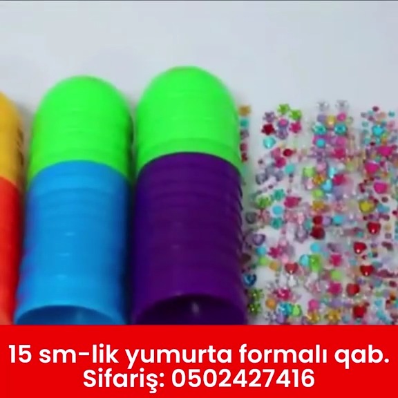 15 sm-lik yumurta formalı plastik qab - Tenderyard