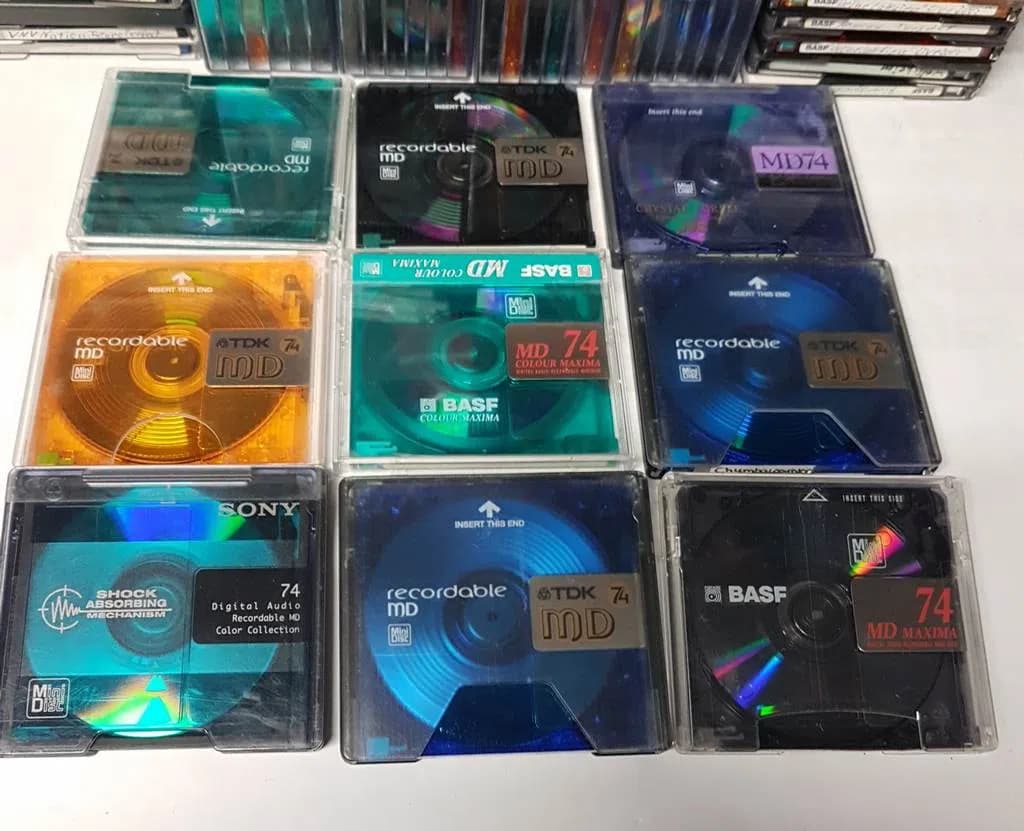 Мини-диски (MiniDisc) Sony, TDK, BASF, MD disc