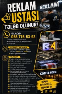 Reklam ustası və ya köməkçisi axtarılır — şəkil 2