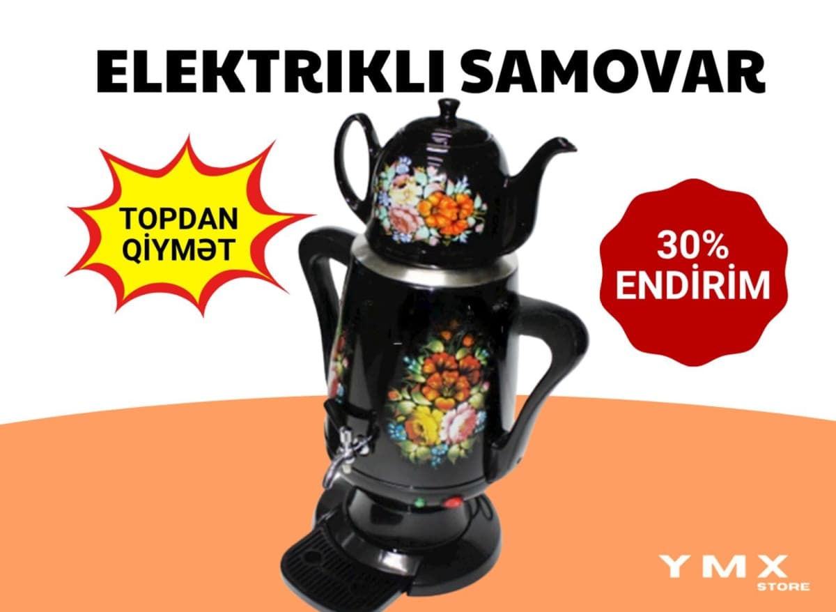 Samovar Paslanmayan polad material
