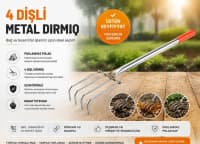 Dırmıq 4 dişli metal — şəkil 1