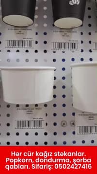 Kağız stəkanlar, popkorn, dondurma və şorba qabları — şəkil 12
