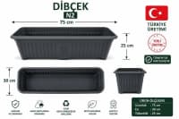 Türkiyə istehsalı uzunsov plastik dibçək (75x30x25 sm) — şəkil 1