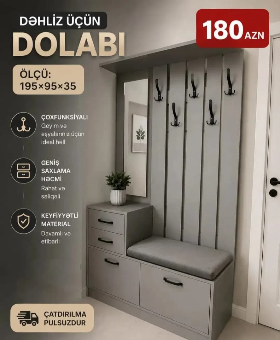 2 qapılı dolab