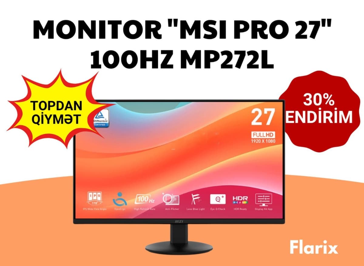 Monitor MSI PRO 27 MP272L 100Hz