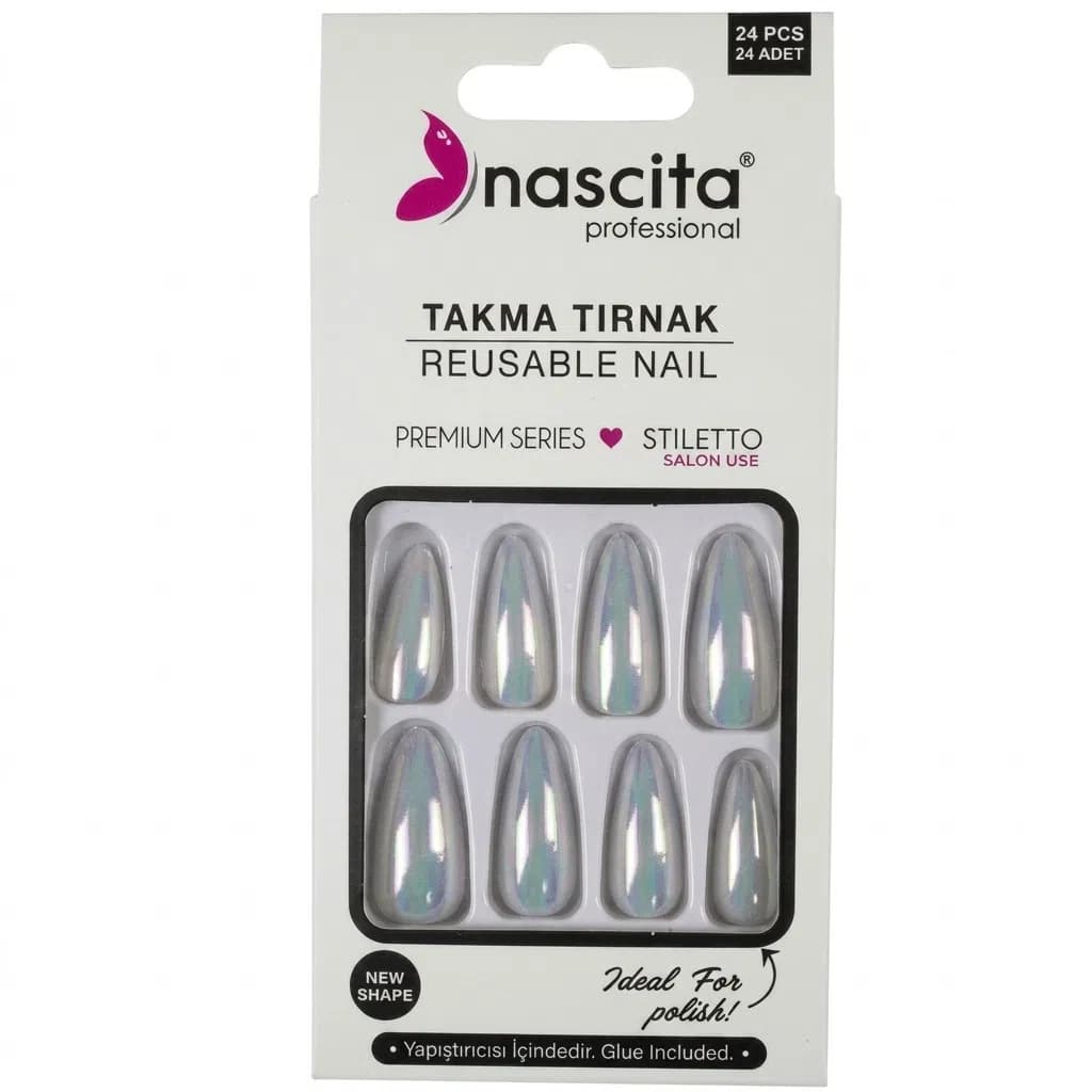 Nascita Stiletto Cold Pearl Süni Dırnaqlar (24 ədəd)
