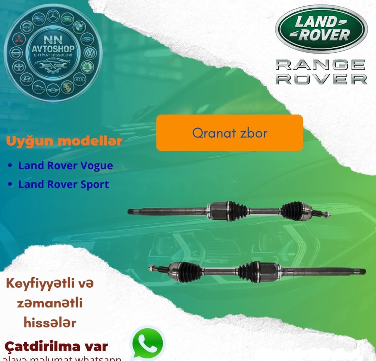 Oynaqlı birləşmə (qranat) Range Rover Vogue Sport