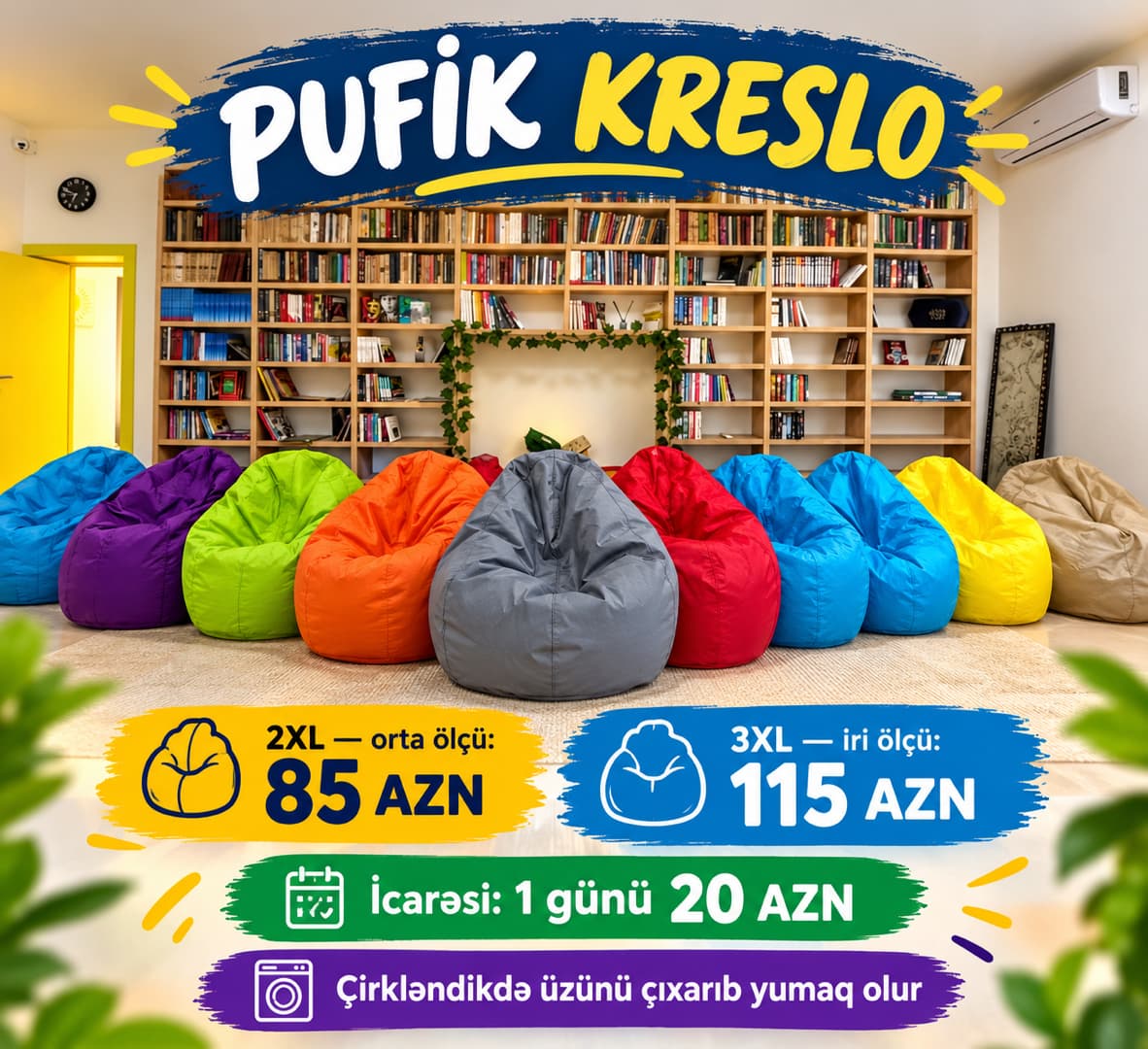 Kreslo tipli puf, Açıq yaşıl rəng