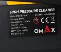 Omax APW-HC-80P Yüksək Təzyiqli Yuyucu, 1800 Vt — şəkil 3