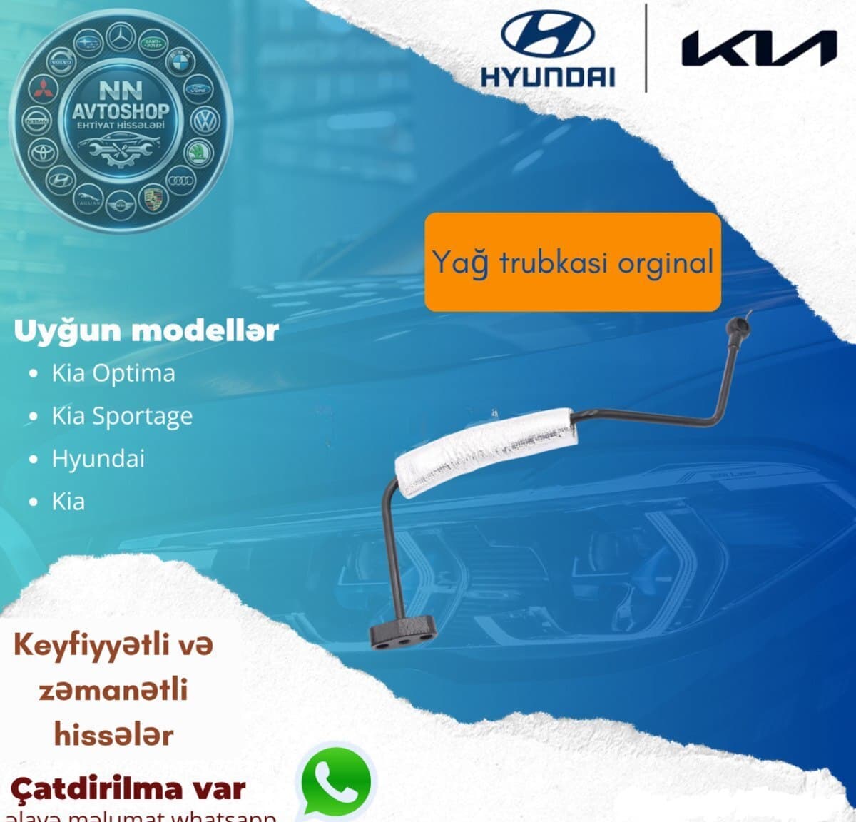 Yağ borusu Kia Optima 2.0T