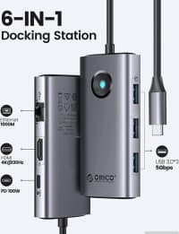 USB-C Hub Orico PW11-6PR 6-in-1 Rose Gold — şəkil 2