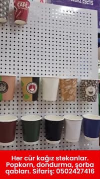 Kağız stəkanlar, popkorn, dondurma və şorba qabları — şəkil 18