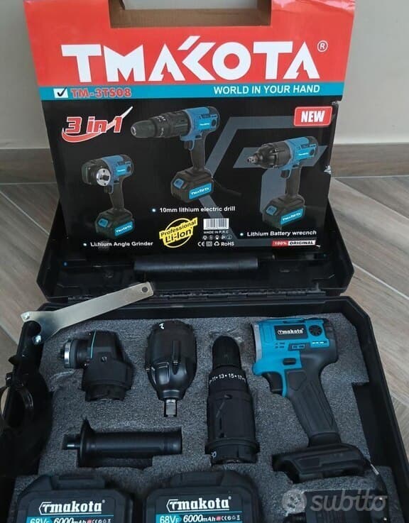 Drel, laqunda və bolt açan dəsti Tmakota 68V