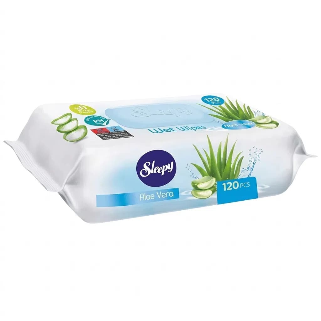 Sleepy Aloe Vera Nəm Salfet, 120 ədəd