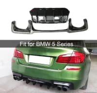 BMW F10 üçün 4 Xəttli Qara Parlaq Diffuzer — şəkil 2