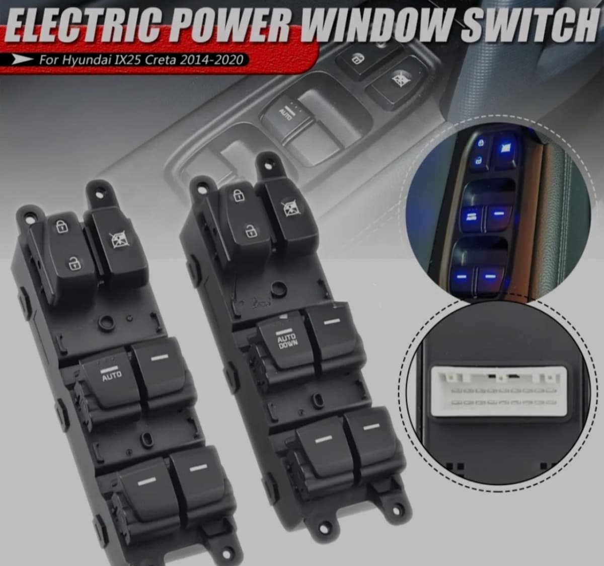 Şüşə qaldıran düymə bloku Hyundai ix25 / Creta 2014-2020