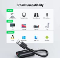 Səs kartı Ugreen USB 2.0 External Sound Adapter US205 — şəkil 11