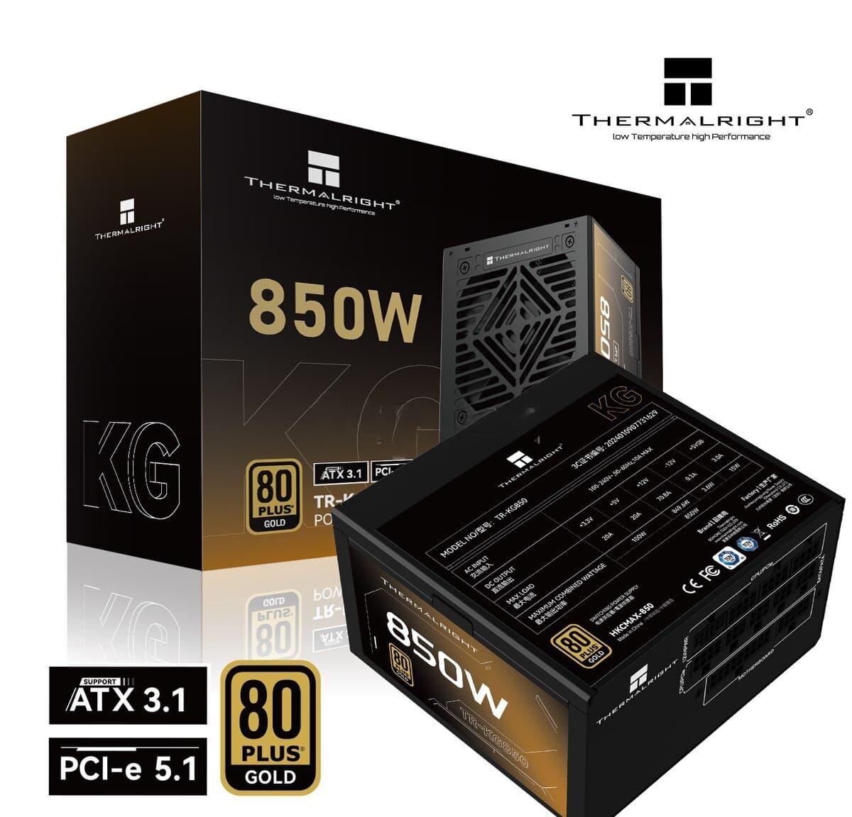 Qida bloku Thermalright TR-KG-850 850W 80+ Gold