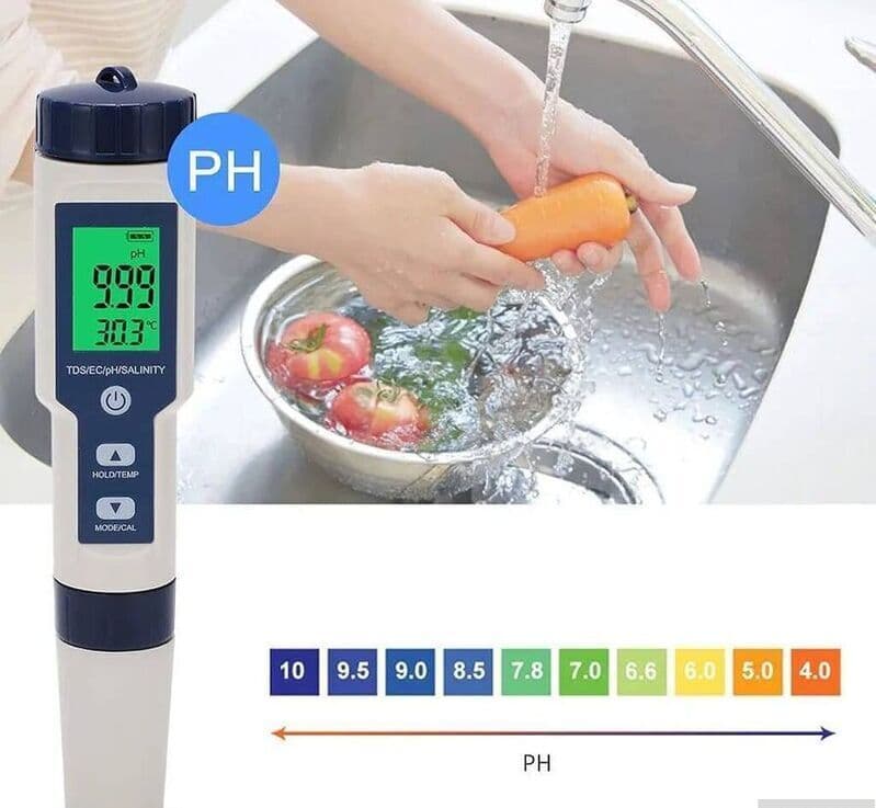 Su analiz cihazı PH və TDS metr 5-i 1-də