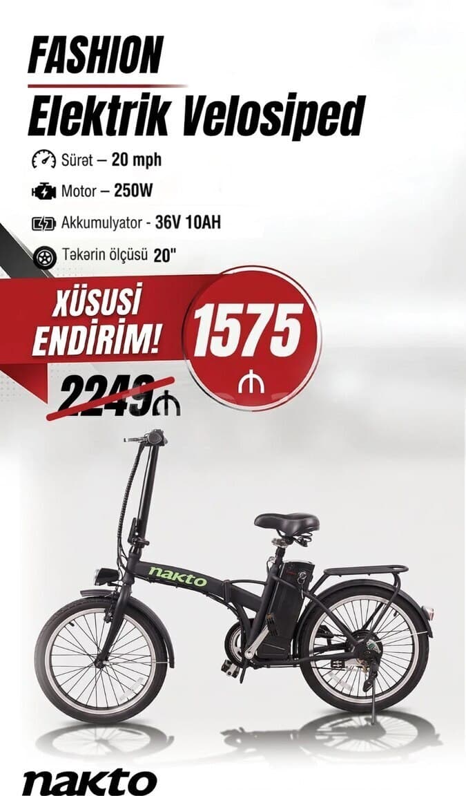 Elektrikli velosiped Nakto Fashion 20"