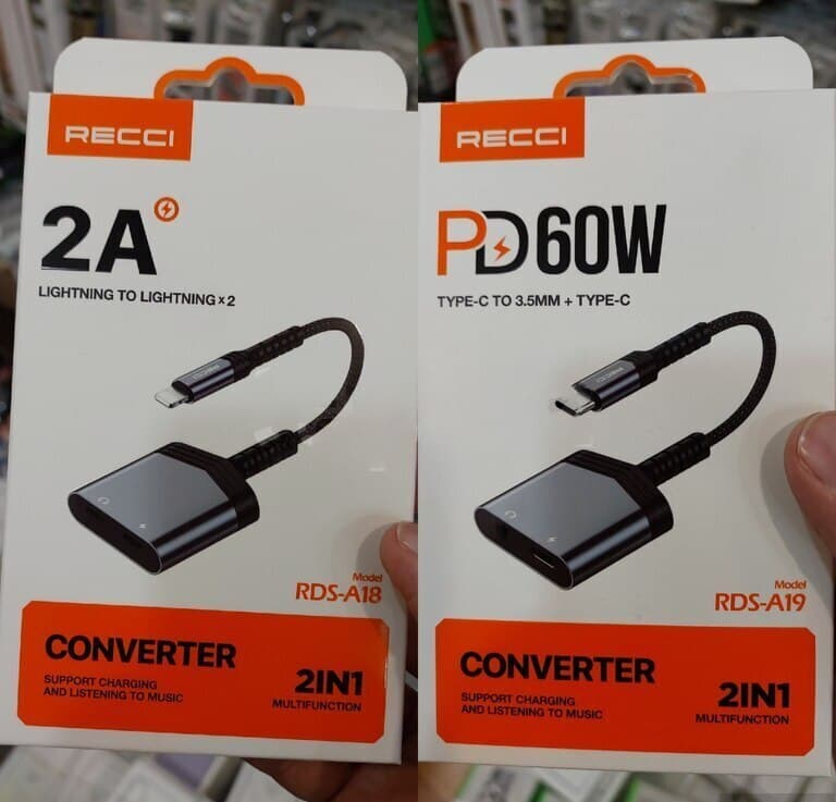 Recci Type-C və Lightning 2-in-1 Adapter
