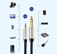 Audio kabel Ugreen 3.5mm to 6.35mm 5m — şəkil 6