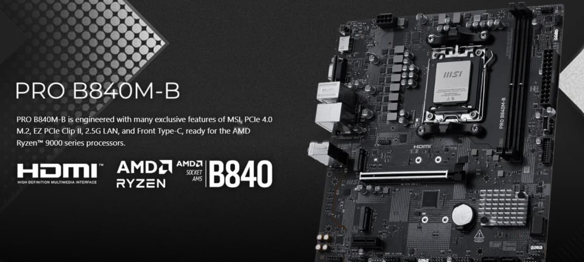 Ana plata MSI PRO B840M-B