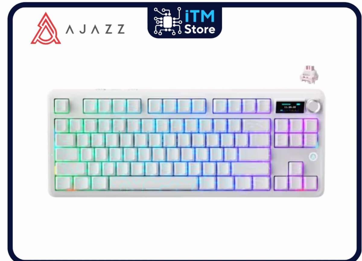 Mexaniki klaviatura Ajazz MK87 Pro White Contour Lines