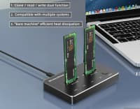 SSD Docking Station Blueendless M.2 SATA Dual-Bay — şəkil 2
