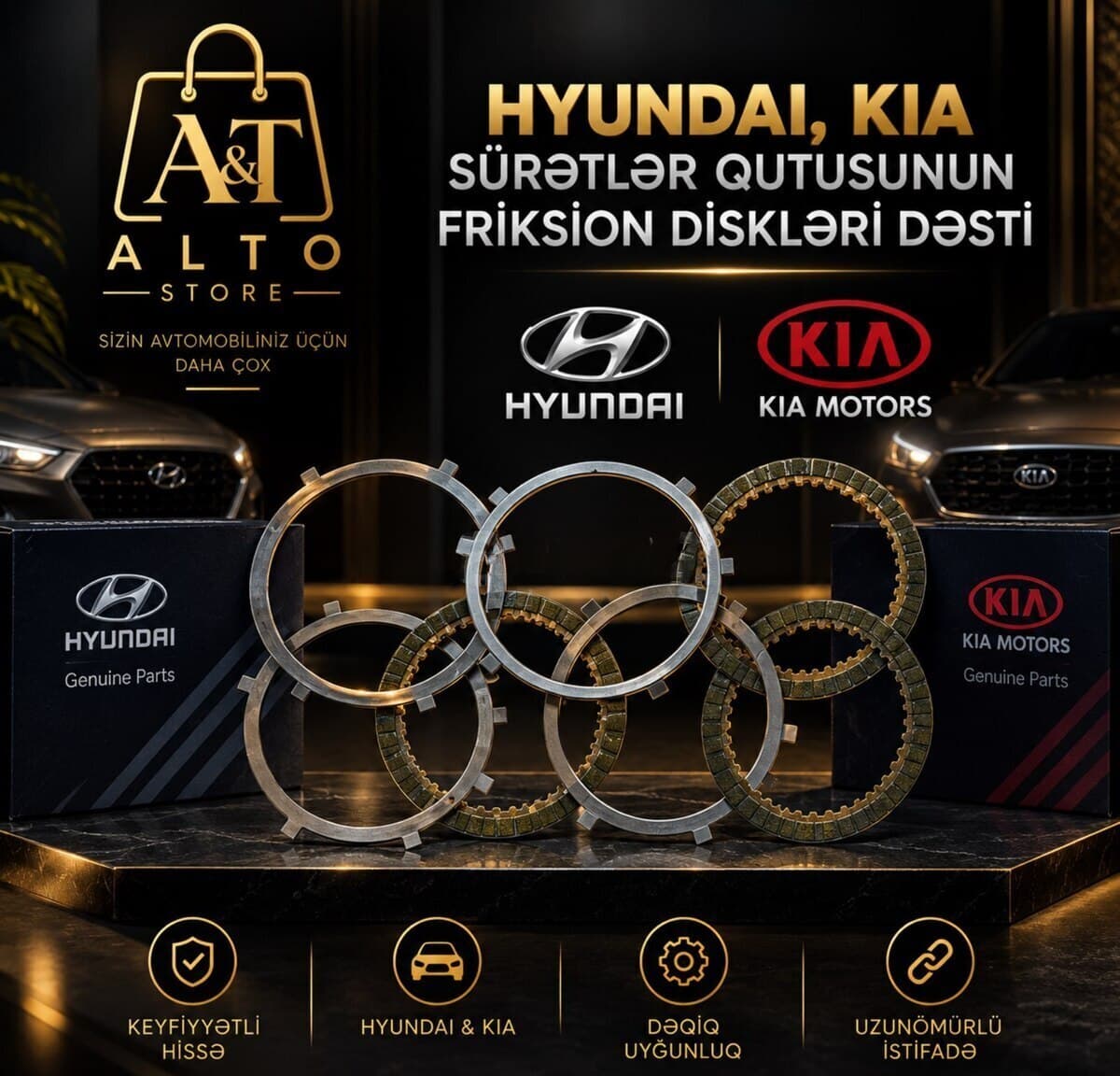 Friksion diskləri dəsti Hyundai və Kia üçün