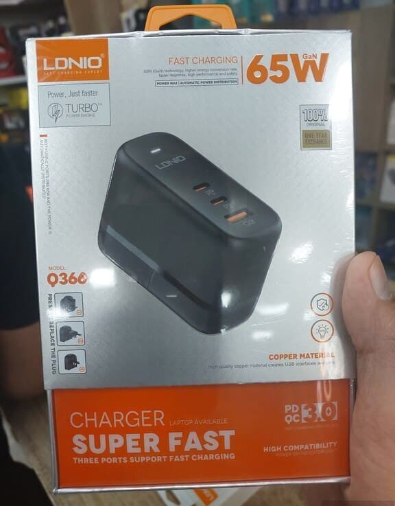 LDNIO Q366 65W Type-C və USB Adapter Başlığı