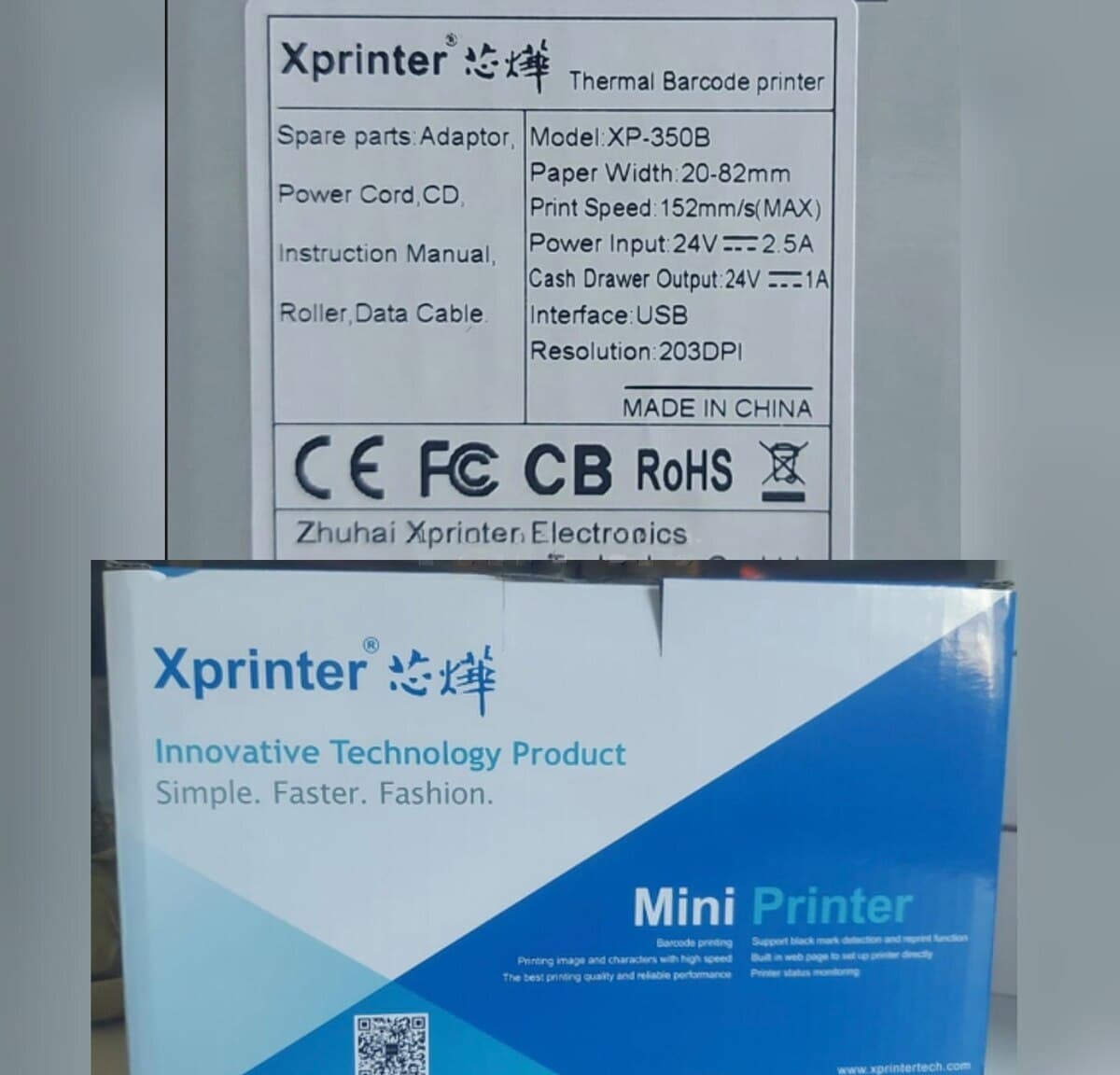 Xprinter XP-350B Termal Barkod Printer