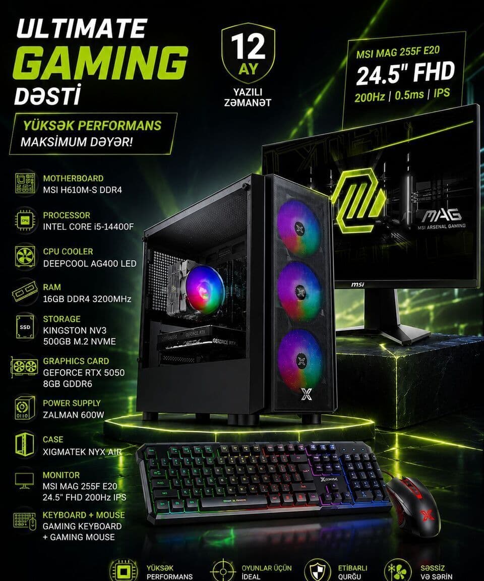 Oyun kompüteri Mega-025 i5-14400F RTX 5050