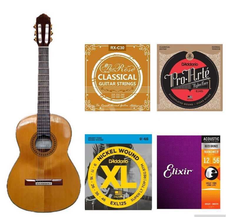 Gitara simləri (klassik, akustik, elektro)