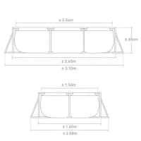 Karkaslı hovuz Intex 260x160x65 sm, 2282 l — şəkil 2