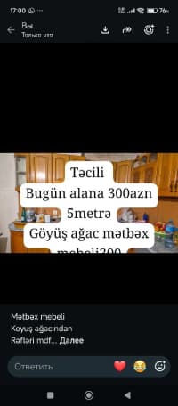 Mətbəx mebel dəsti Açıq narıncı rəng — şəkil 3