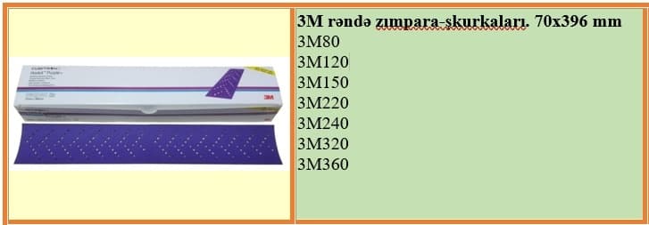 3M rəndə zımpara-şkurkaları