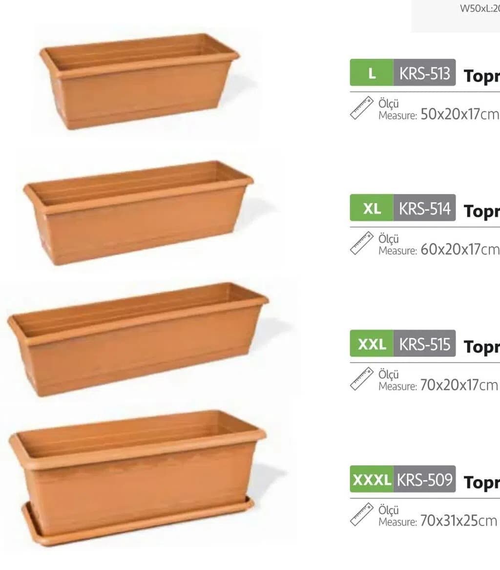 Möhkəm Plastik Uzun Dibçək Modelləri (L, XL, XXL, XXXL)