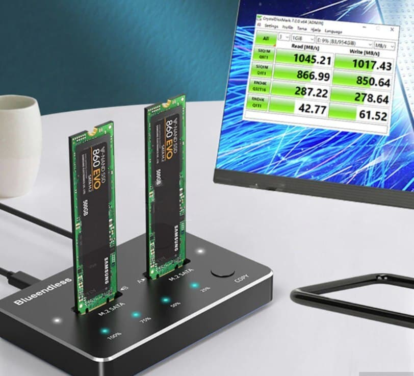 SSD Docking Station Blueendless M.2 SATA Dual-Bay